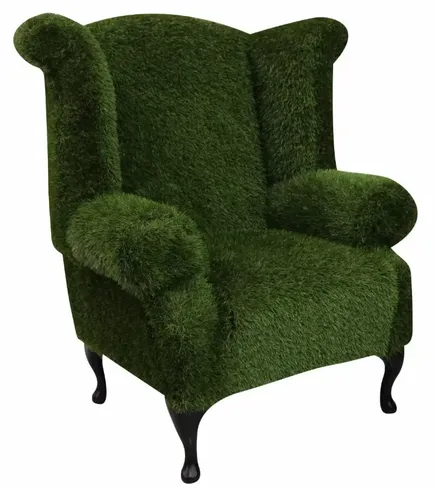 Chesterfield Grass Queen Anne High Back Wing Chair