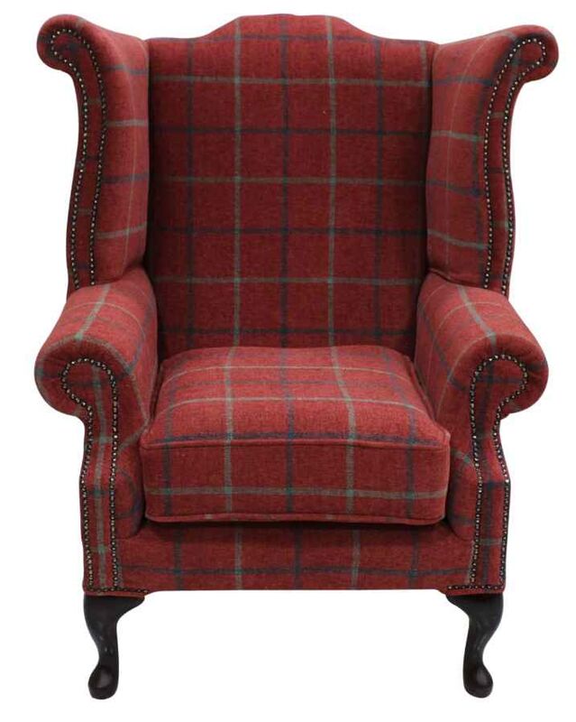 Product photograph of Chesterfield Saxon Queen Anne Wing Chair High Back Armchair Amp Hellip from Designer Sofas 4U