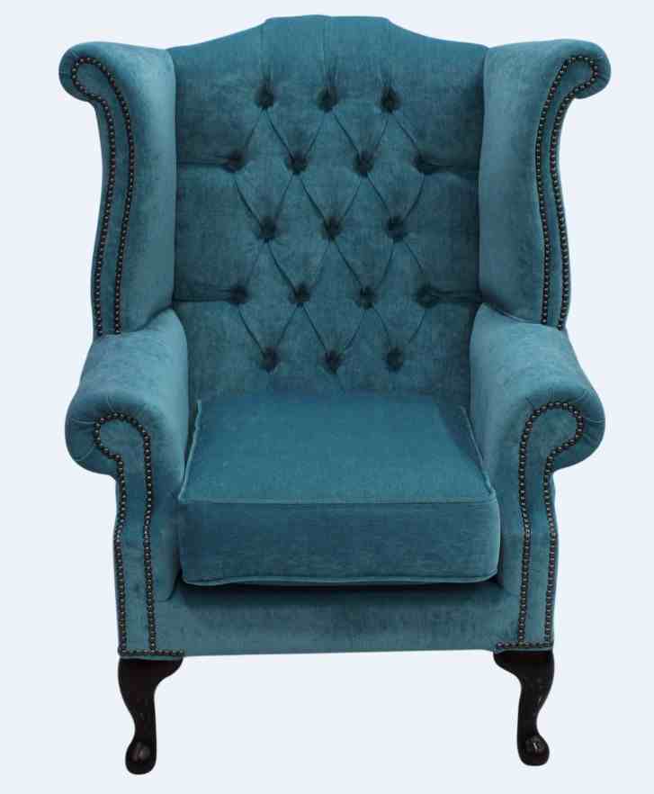 Teal Blue Velvet Chesterfield Queen, Teal Velvet Chair Uk