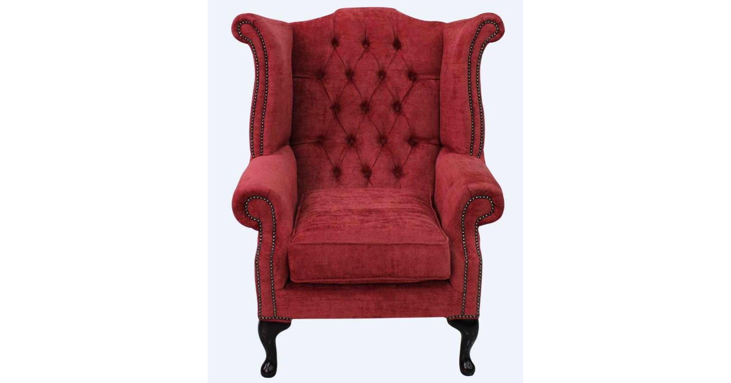 Red Fabric Chesterfield High Back chair | DesignerSofas4U