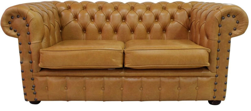 Product photograph of Chesterfield Radcliffe 2 Seater Settee Old English Tan Leather Sofa from Designer Sofas 4U