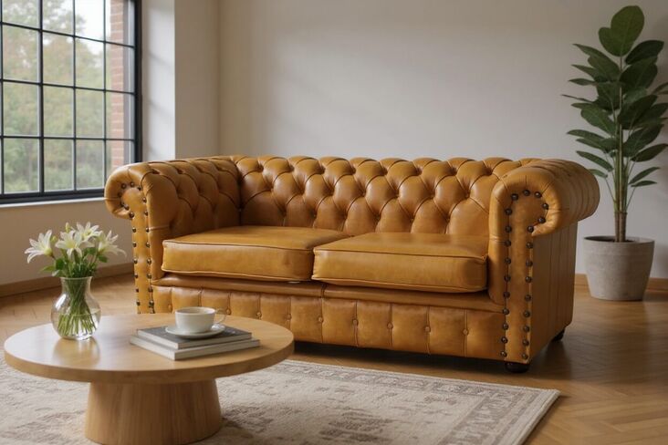 Chesterfield Radcliffe 2 Seater Settee Old English Tan Leather Sofa