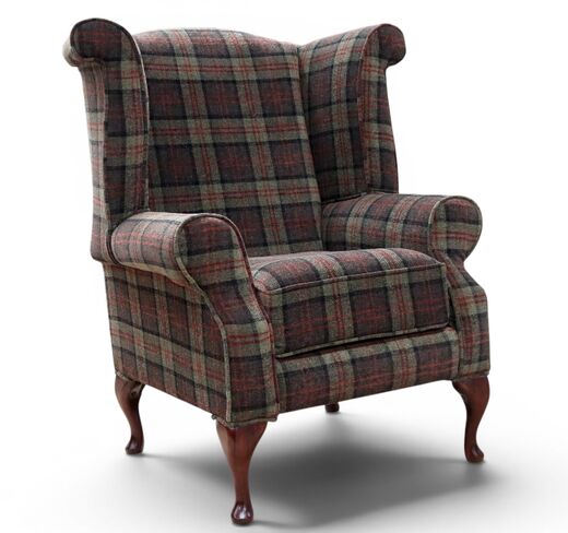 Chesterfield Saxon Queen Anne Wing Chair High Back Armchair Lana Moss