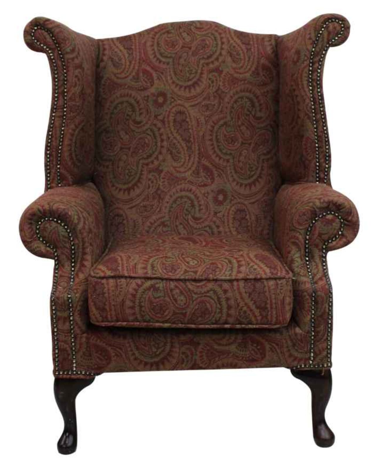 Product photograph of Chesterfield Saxon Queen Anne Wool Wing High Back Armchair Amp Hellip from Designer Sofas 4U