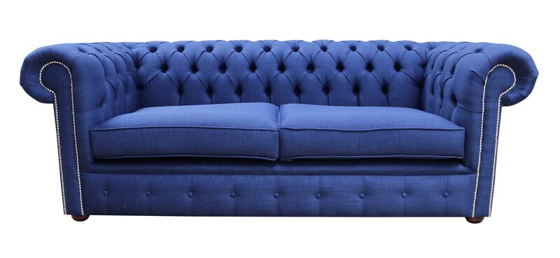 Product photograph of Chesterfield 3 Seater Settee Charles Midnight Blue Sofa Offer from Designer Sofas 4U