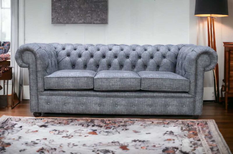 Product photograph of Chesterfield 3 Seater Maya Charcoal Grey Sofa Offer from Designer Sofas 4U