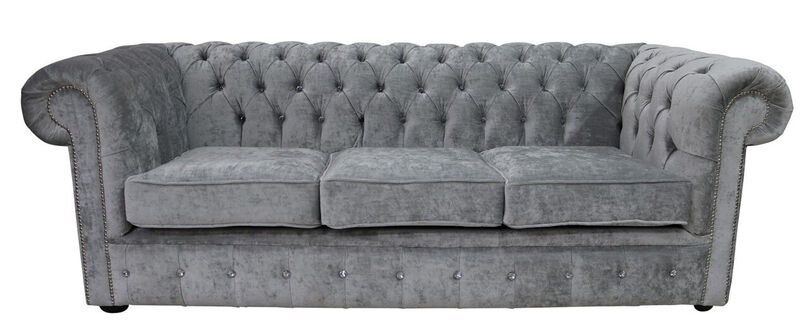 Product photograph of Chesterfield Crystal Diamond 3 Seater Modena Cloud Velvet Amp Hellip from Designer Sofas 4U