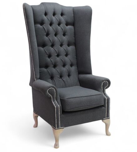 Chesterfield Soho 5ft High Back Wing Chair Conway Anthracite Grey