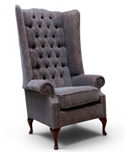 Chesterfield Soho 5ft High Back Wing Chair Mistral Copper