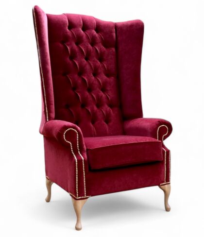 Chesterfield Soho 5ft High Back Wing Chair Pimlico Wine