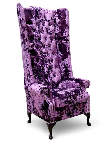 Chesterfield Soho 6ft Velvet High Back Wing Chair Lustro Amethyst
