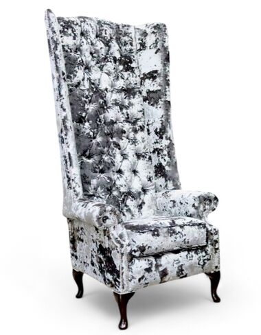 Chesterfield Soho 6ft Velvet High Back Wing Chair Lustro Flint