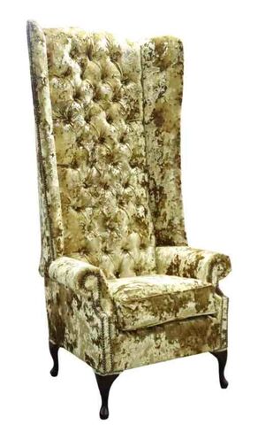 Chesterfield Soho 6ft Velvet High Back Wing Chair Lustro Gilded
