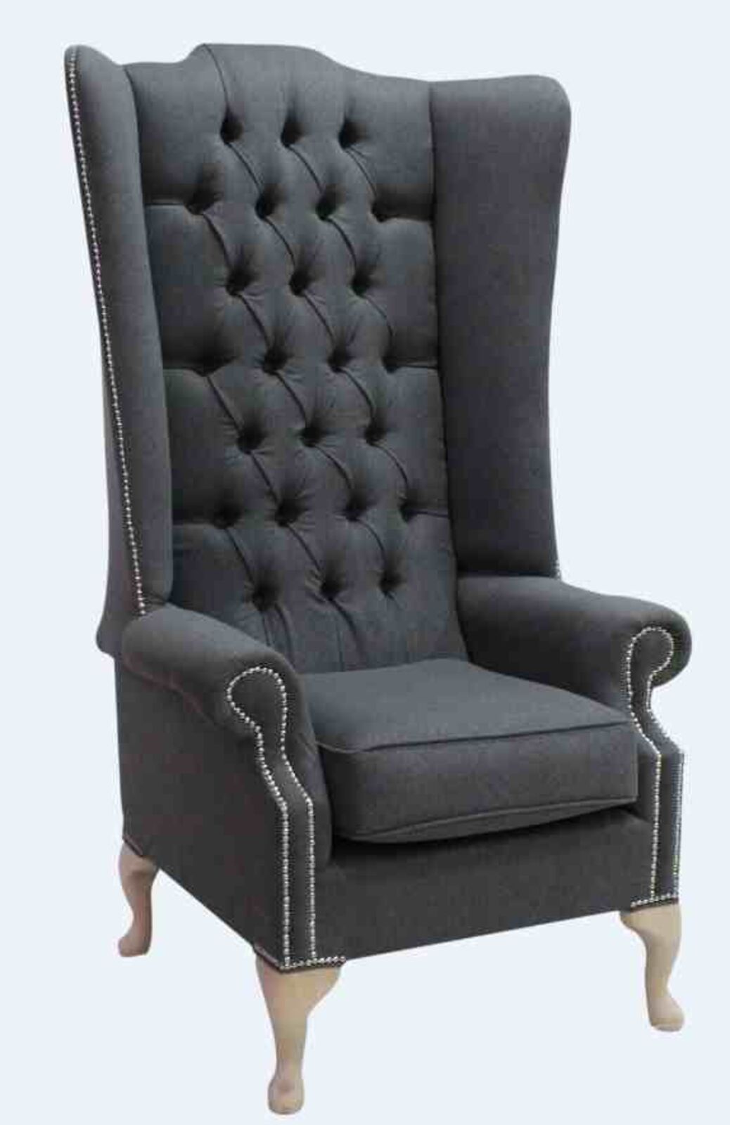 Product photograph of Chesterfield Soho 5ft High Back Wing Chair Conway Anthracite from Designer Sofas 4U
