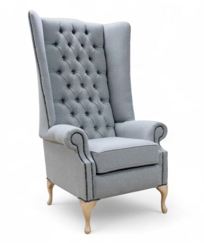 Chesterfield Soho 5ft High Back Wing Chair Conway Grey