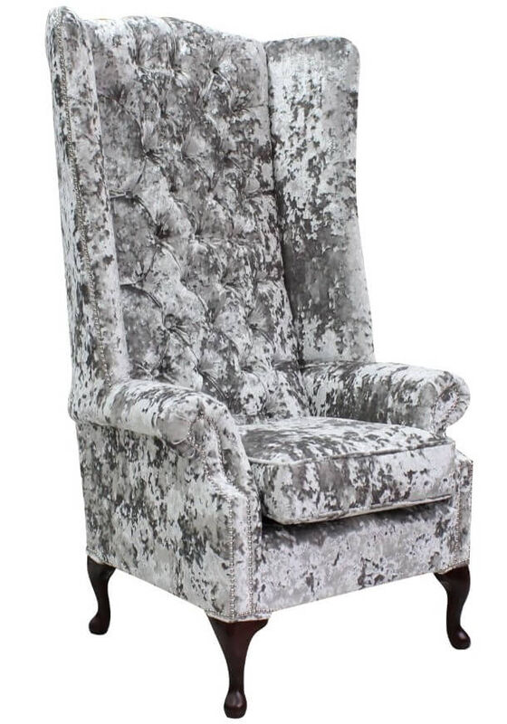 Product photograph of Lustro Argent Chesterfield Soho 5ft Velvet High Back Wing Chair Amp Hellip from Designer Sofas 4U
