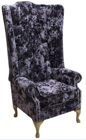 Chesterfield Soho 5ft Velvet High Back Wing Chair Lustro Lavender