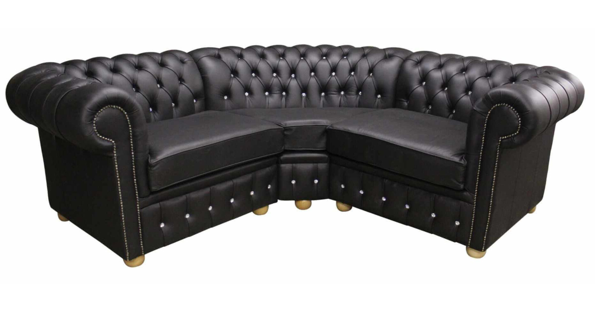 Chesterfield Corner Crystal Sofa Unit Cushioned