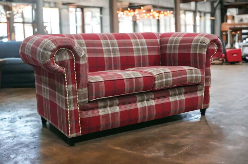 Product photograph of Chesterfield Tartan 1930 S 2 Seater Sofa Balmoral Red Fabric from Designer Sofas 4U