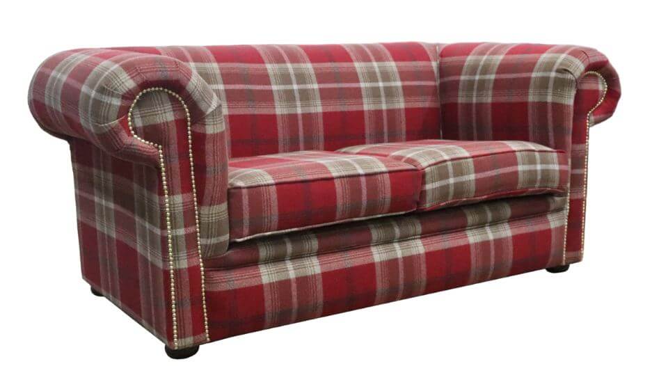 Buy Balmoral Red fabric Chesterfield sofa DesignerSofas4U