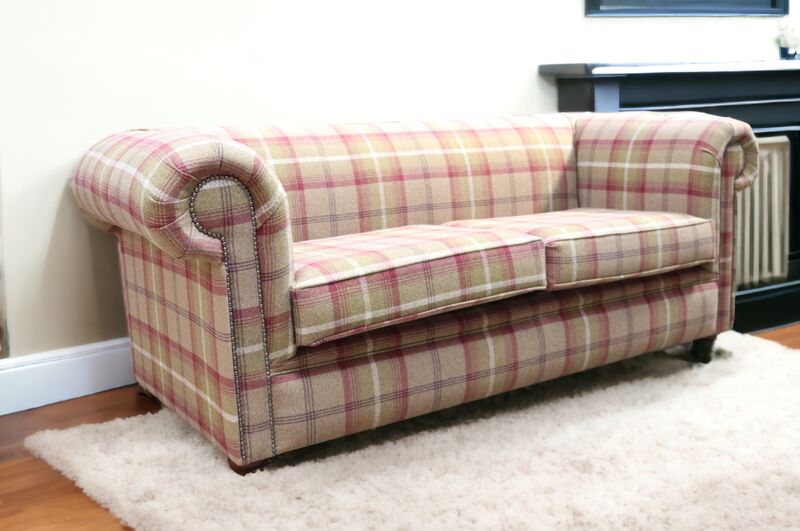 Product photograph of Chesterfield Tartan 1930 S 3 Seater Sofa Balmoral Heather Fabric from Designer Sofas 4U
