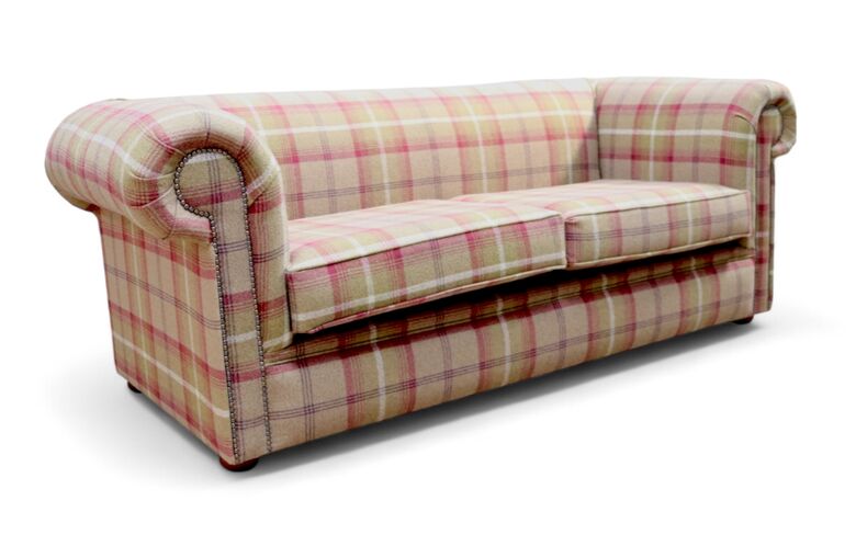 Chesterfield Tartan 1930's 3 Seater Sofa Balmoral Heather Fabric