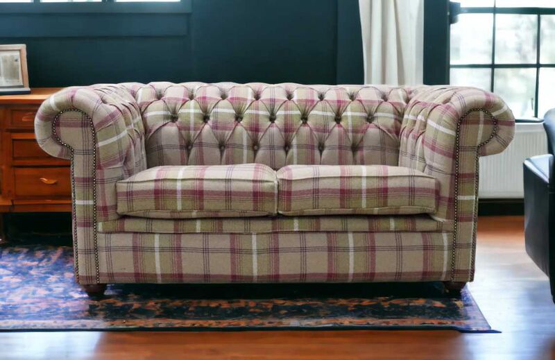 Product photograph of Chesterfield Tartan 2 Seater Sofa Balmoral Heather Fabric from Designer Sofas 4U