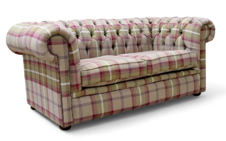 Chesterfield Tartan 2 Seater Sofa Balmoral Heather Fabric