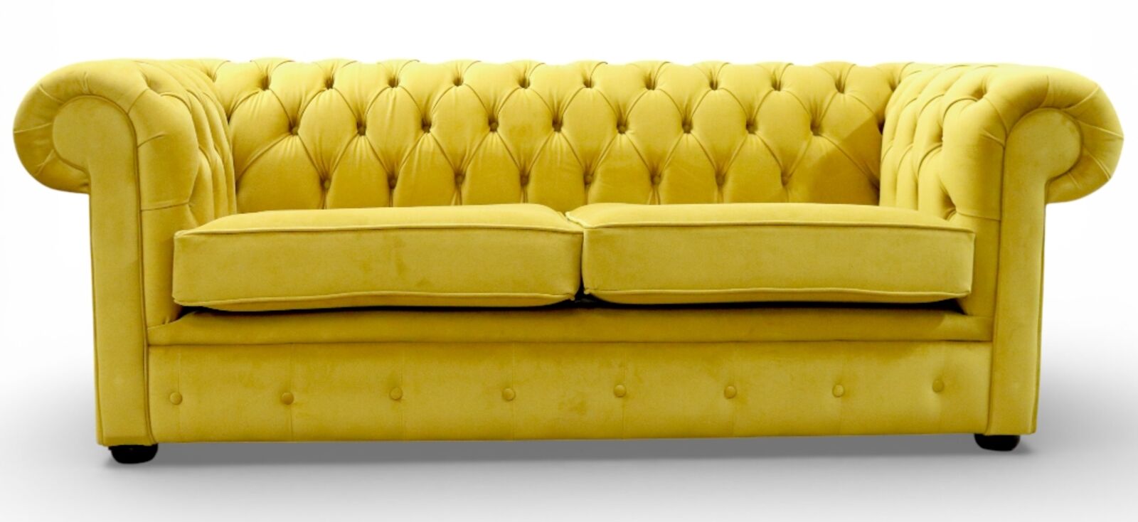 Chesterfield Thomas 3 Seater Settee Amalfi Ochre Yellow Velvet Sofa Offer