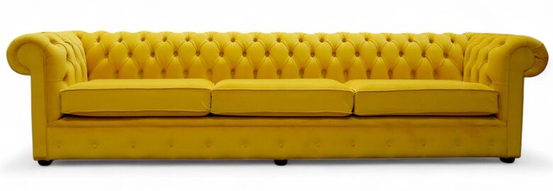 Chesterfield Thomas 5 Seater Settee Amalfi Honey Velvet Fabric Sofa Offer