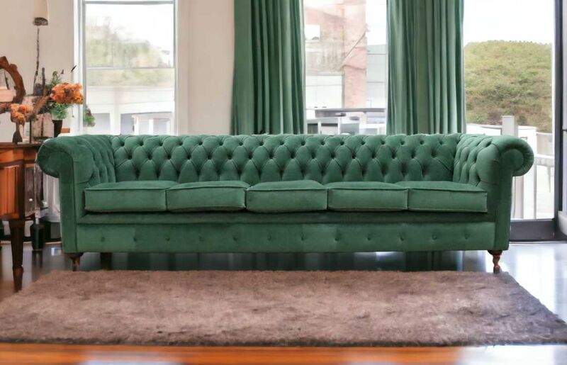 Product photograph of Chesterfield Thomas 5 Seater Settee Amalfi Forest Green Amp Hellip from Designer Sofas 4U