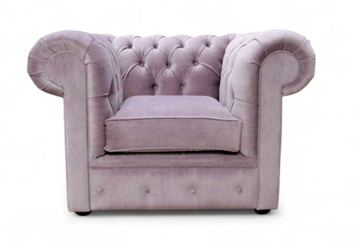 Chesterfield Thomas Low Back Club Chair Odyssey Lavender Velvet Fabric