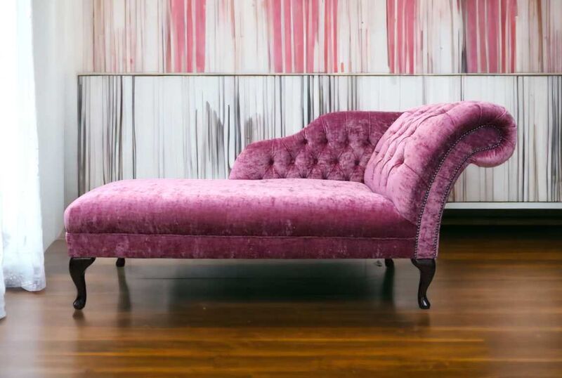 Product photograph of Chesterfield Velvet Chaise Lounge Day Bed Modena Rose Velvet Amp Hellip from Designer Sofas 4U