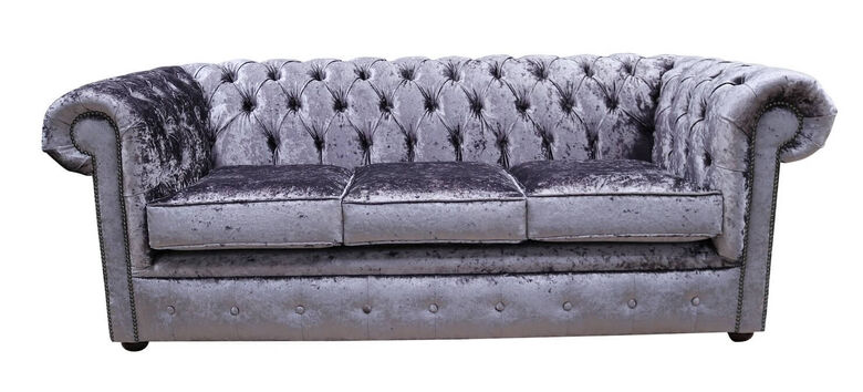 Chesterfield 3 Seater Settee Senso Fondant Velvet Sofa Offer