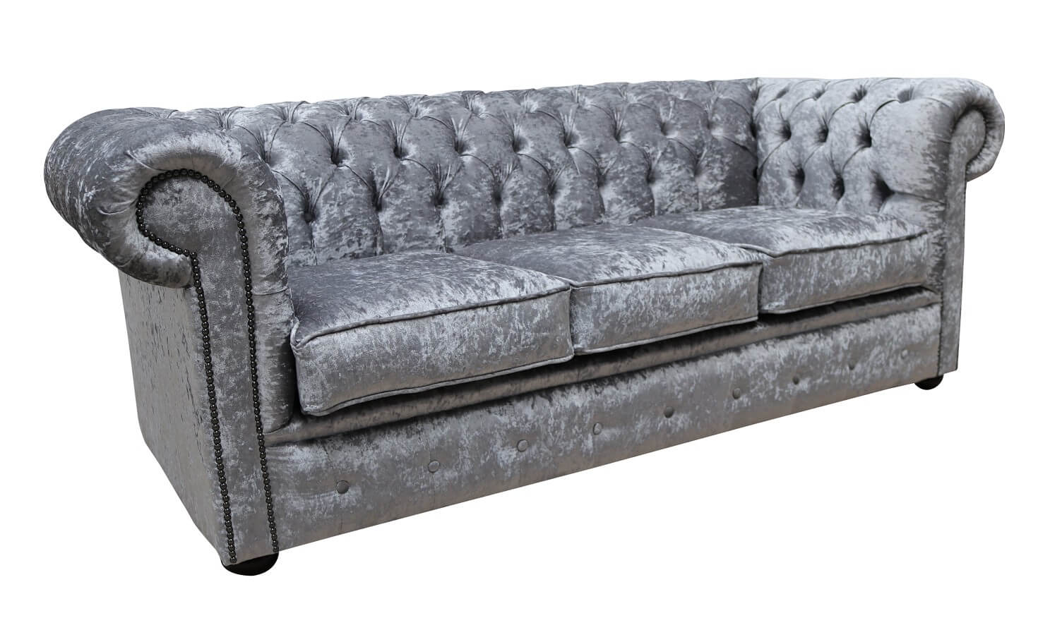 Silver velvet sofa Clearance