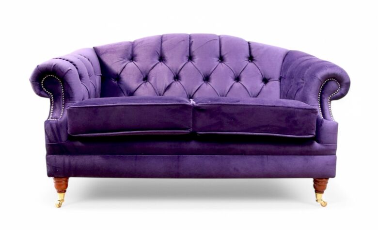 Chesterfield Victoria 2 Seater Sofa Malta Amethyst Purple Velvet