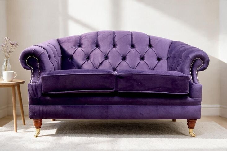 Chesterfield Victoria 2 Seater Sofa Malta Amethyst Purple Velvet