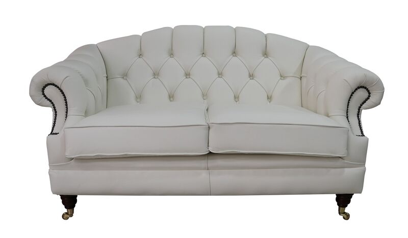 Product photograph of Chesterfield Victoria 2 Seater Leather Sofa Settee White Amp Hellip from Designer Sofas 4U