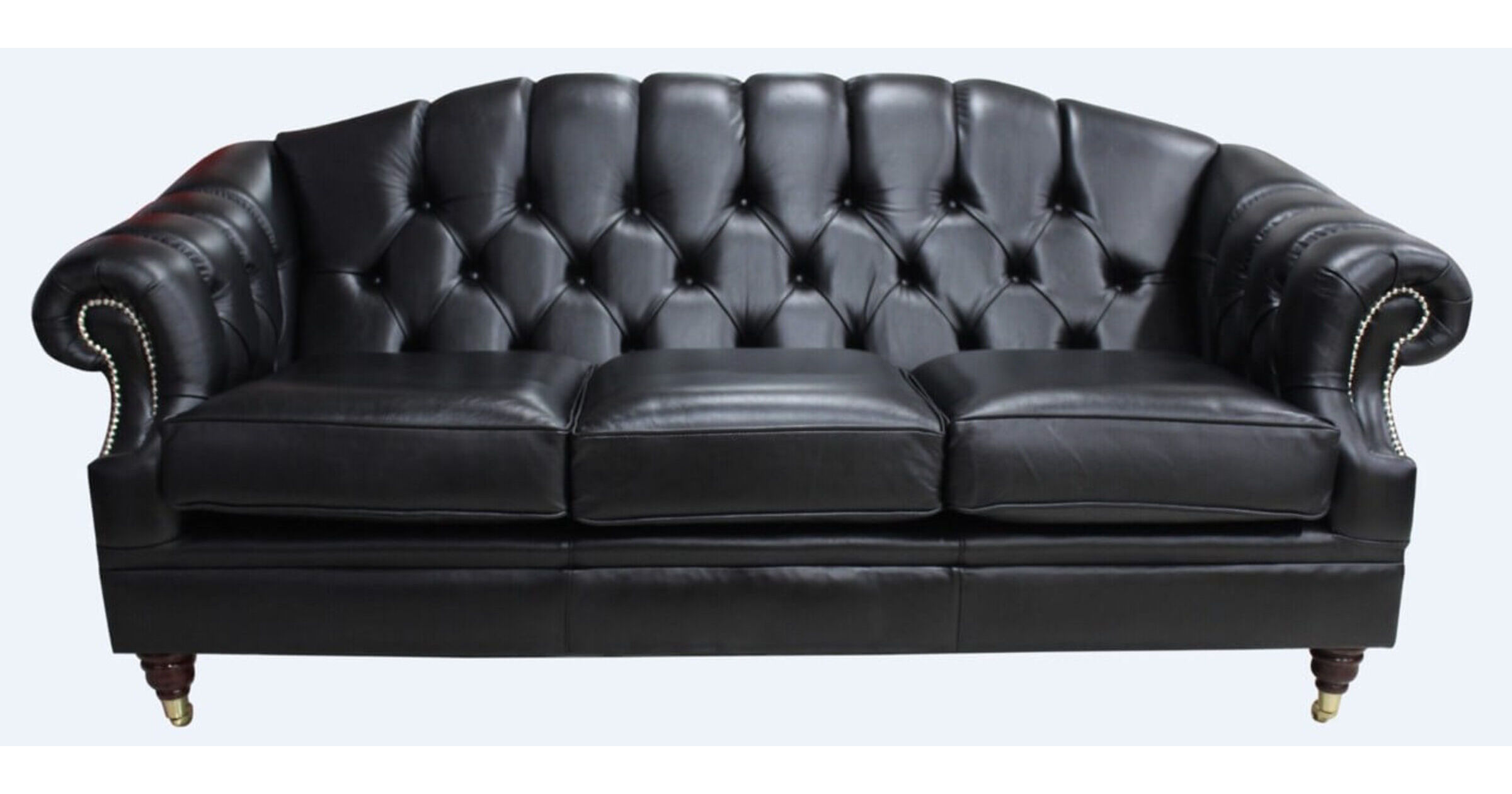 Black Victoria 3 Seater Chesterfield sofa DesignerSofas4U