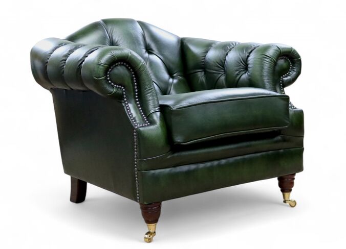 Chesterfield Victoria Leather Armchair Antique Green