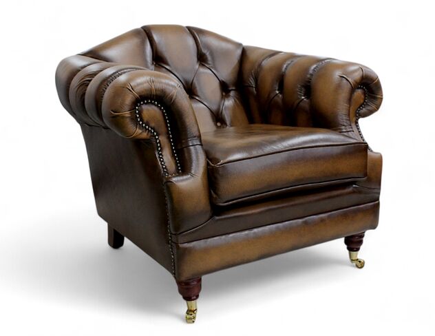Chesterfield Victoria Leather Armchair Antique Tan