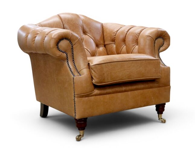 Chesterfield Victoria Leather Armchair Old English Tan