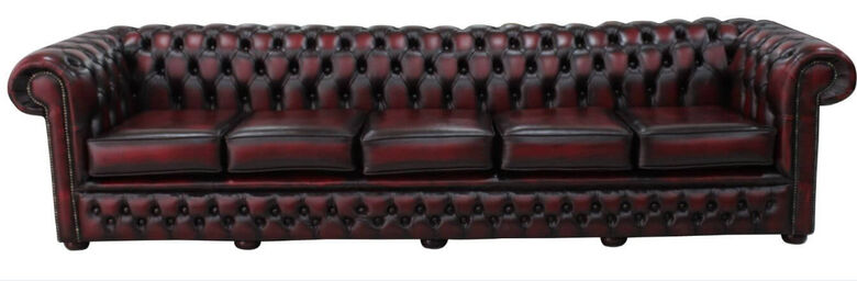 Chesterfield Winchester 5 Seater Settee Antique Oxblood Leather Sofa Offer