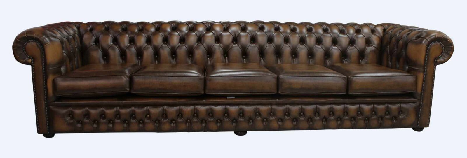 Product photograph of Chesterfield Winchester 5 Seater Settee Antique Tan Leather Sofa Offer from Designer Sofas 4U