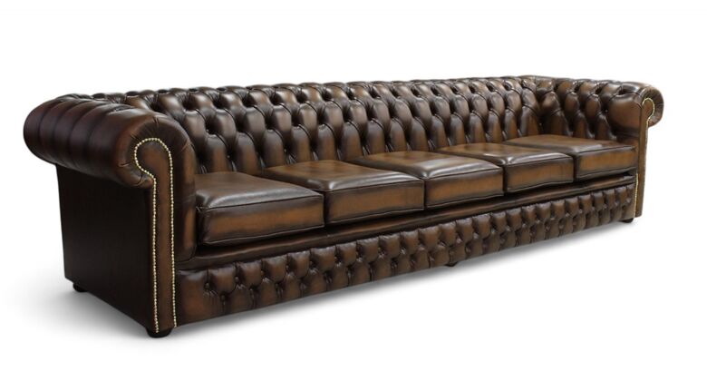 Chesterfield Winchester 5 Seater Settee Antique Tan Leather Sofa Offer
