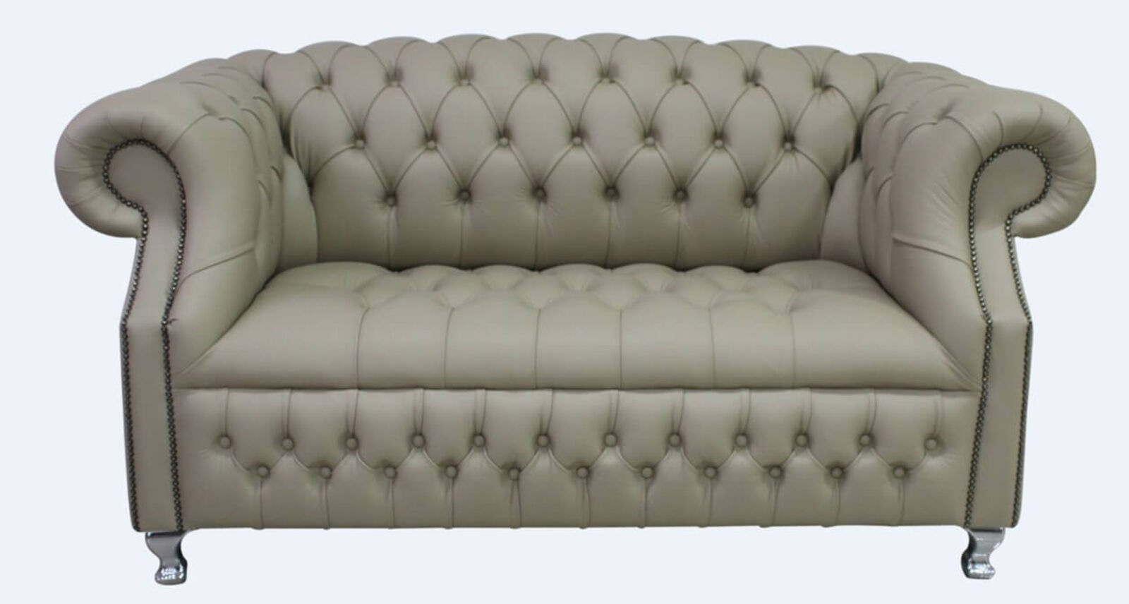 Product photograph of Chesterfield Windsor 2 Seater Pebble Leather Sofa Offer from Designer Sofas 4U