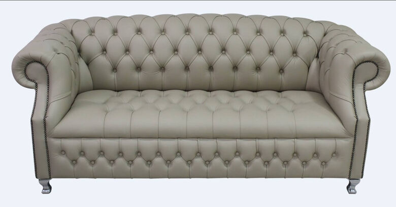 Chesterfield Windsor 3 Seater Pebble Leather Sofa Offer