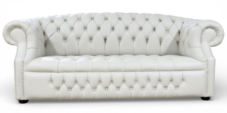 Chesterfield Windsor 3 Seater Sofa Shelly Mid Stone Leather