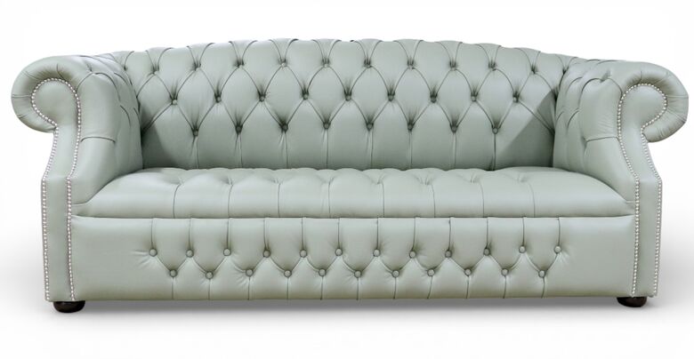 Chesterfield Windsor 3 Seater Sofa Shelly Thyme Green Leather