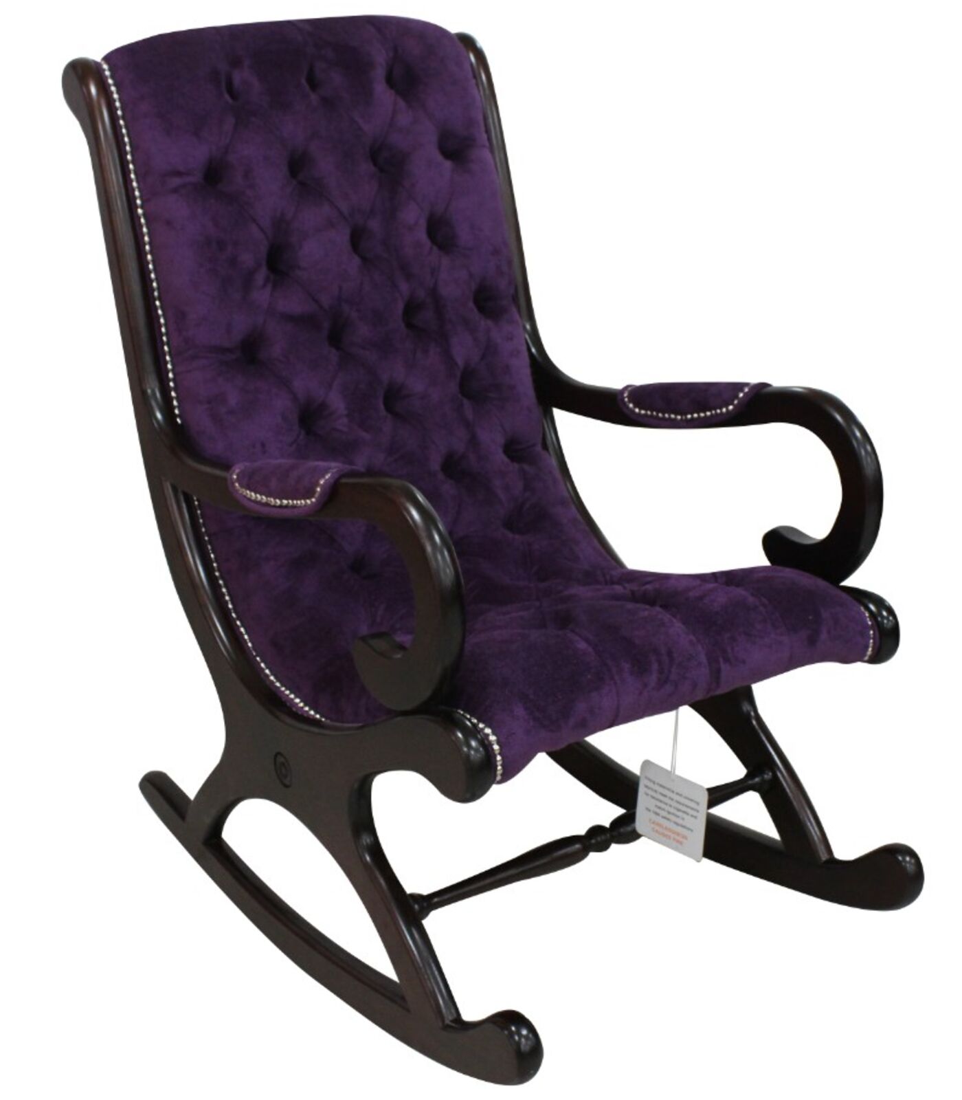 Product photograph of Chesterfield York Slipper Rocker Chair Dakota Violet Purple Velvet Fabric from Designer Sofas 4U